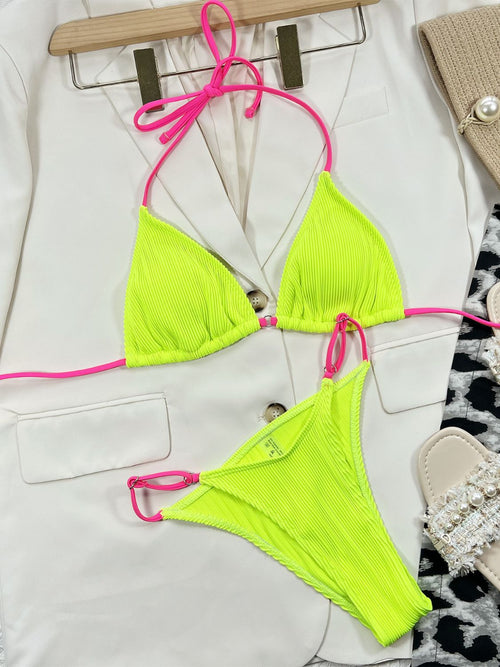 Enchanted Romance Ribbed Tie Back Bikini 🌞💕