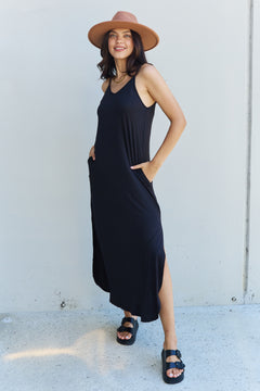 Elegant Ninexis Black Maxi Dress with Pockets