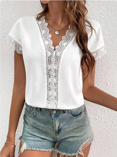 Chic Lace V-Neck Blouse - Elegance Redefined!