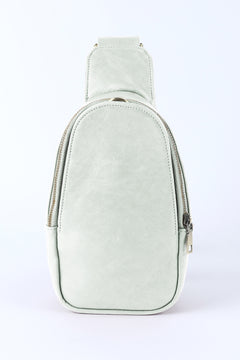 Gray Faux Leather Crossbody Chest Bag: Magnificence.