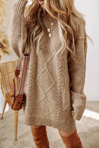 Parchment Dreamweaver Cable Knit Sweater Dress