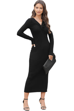 Black Ribbed Knit Dress: Timeless Sophistication