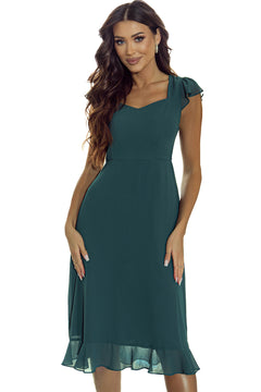 Sophisticated Sea Green Elegance Midi Dress