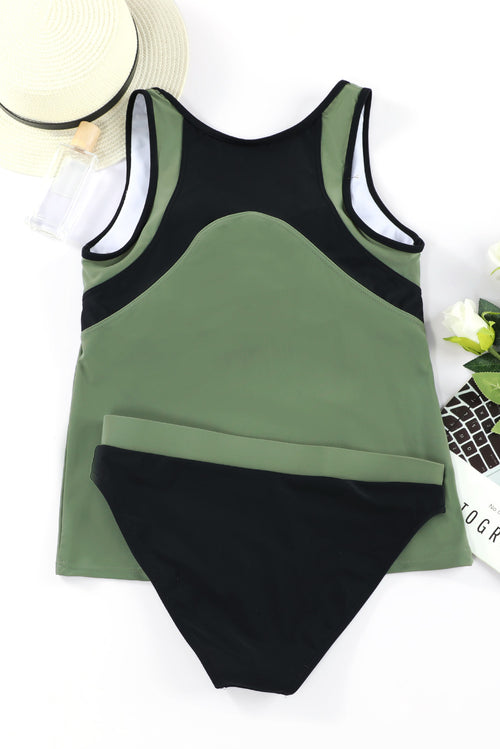 Enchanting Summer Palm Leaves Tankini: Goddess Elegance 💚