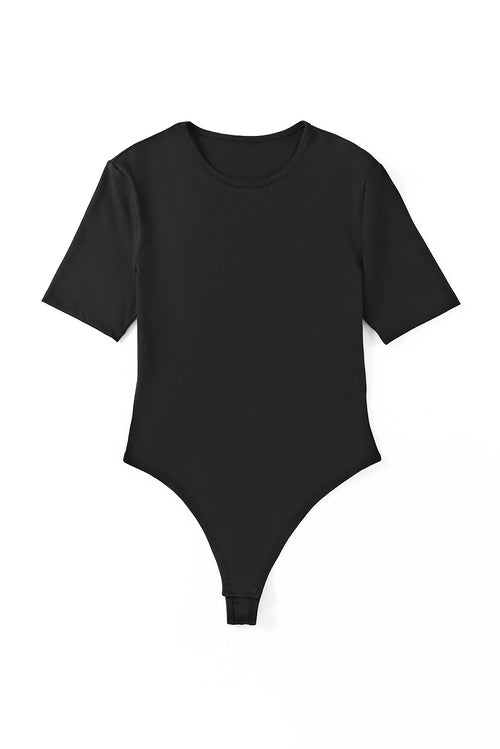 Elegant Black High Cut Bodysuit