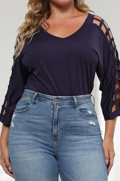 Enchanted Love V-Neck Cutout Blouse: Romance Elegance