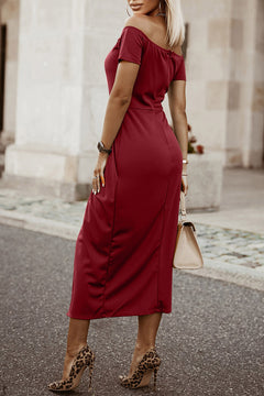 Elegance Defined Formal Midi Split Dress