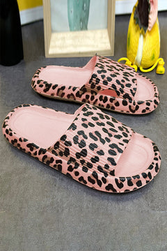 Pink Leopard Elegance Luxury Slip-On Slippers