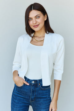 Stay Stylish with Doublju's Ivory Crop Cardigan!