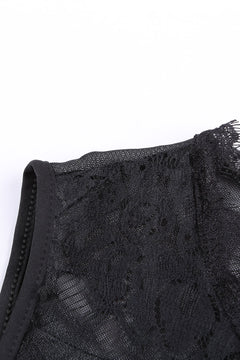 Elegant Black Lace High Neck Bodysuit