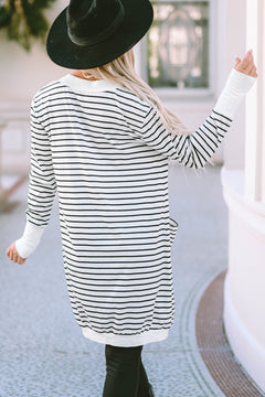 Chic Striped Pocket Cardigan for Everyday Magic