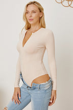 Luxurious Zip-Up Bodysuit: Elegant Sophistication