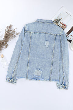 Blue Distressed Denim Jacket: Elevate Your Style!