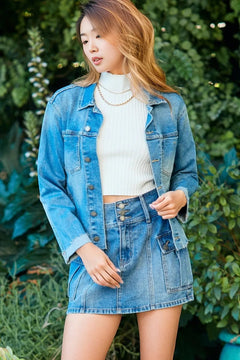 Cool & Edgy Button-Up Denim Jacket! 🌟