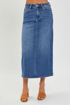 Risen High-Rise Denim Skirt: Effortlessly Stylish & Versatile