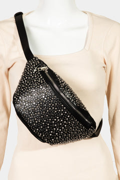 Fame Studded Crossbody Bag: An Intricate Elegance.