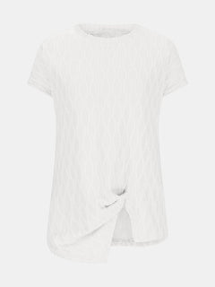 Luxurious Sheer Ruched T-Shirt - Effortless Elegance