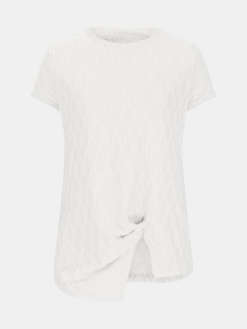 Luxurious Sheer Ruched T-Shirt - Effortless Elegance