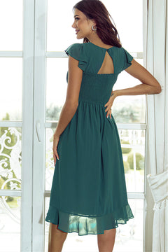 Sophisticated Sea Green Elegance Midi Dress