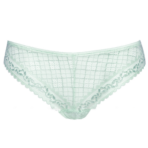 Allure Lace Mint Green Thong: Luxe Elegance
