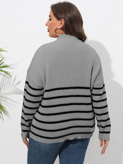 Eternal Elegance: Plus Size Striped Sweater