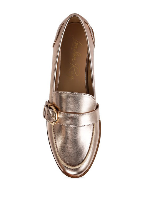 Luxurious Metallic Elegance Loafers