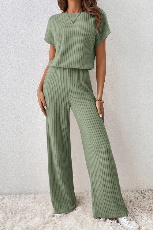 Ribbed Jumpsuit: Effortless Style in Parchment