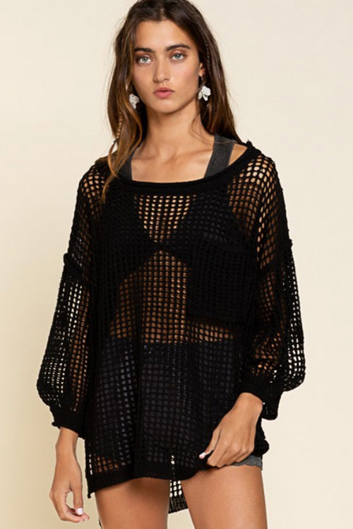 Whispers of Midnight Fishnet Cover-Up