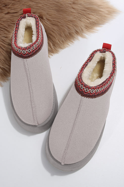 Winter Elegance: Sage Green Plush-Lined Snow Boots