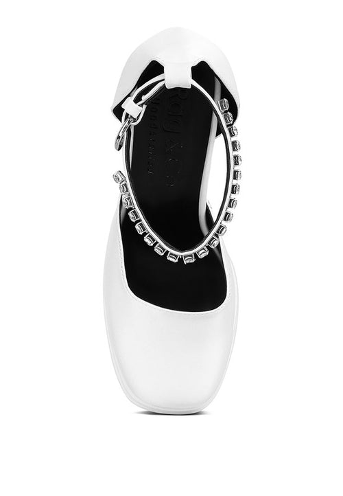 Divine Diamante Elegance: MARTINI Satin Sandals