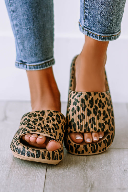 Pink Leopard Elegance Luxury Slip-On Slippers