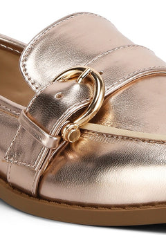 Luxurious Metallic Elegance Loafers