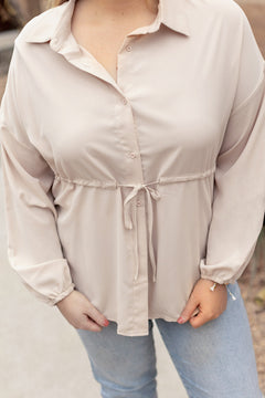 Beige Beauty Puff Sleeve - Romance Whisper