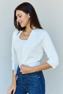 Stay Stylish with Doublju's Ivory Crop Cardigan!