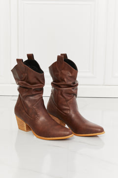 Luxuriously Elegant Brown Scrunch Cowboy Boots