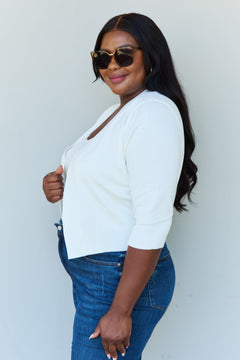 Stay Stylish with Doublju's Ivory Crop Cardigan!