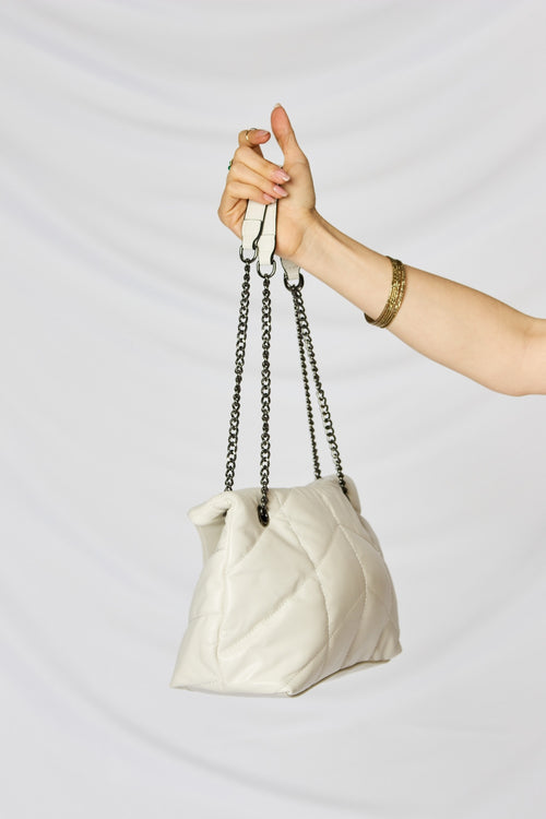 The Elegant Faux Leather Chain Handbag