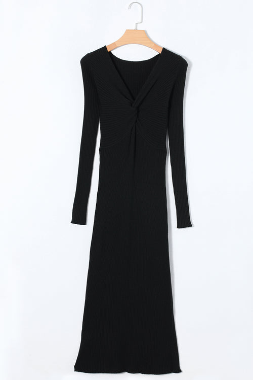 Black Ribbed Knit Dress: Timeless Sophistication