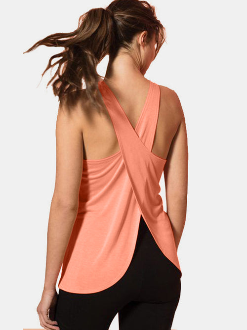 Luxurious Crisscross Scoop Neck Tank by {BrandName}