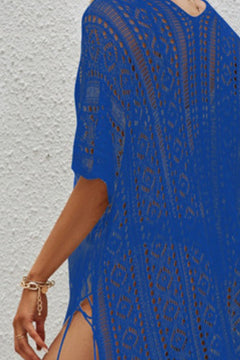 Whispering Lace Elegance: Mystical V-Neck Cover-Up