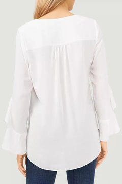 Ethereal Elegance Sheer Sleeved Blouse