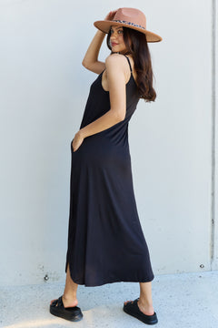 Elegant Ninexis Black Maxi Dress with Pockets