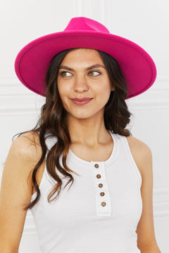 Fame Accessories Fuchsia Chain Fedora: Fashion's Bard.