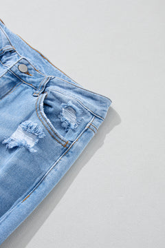 Sky Blue Distressed High Waist Jeans: Stylish!