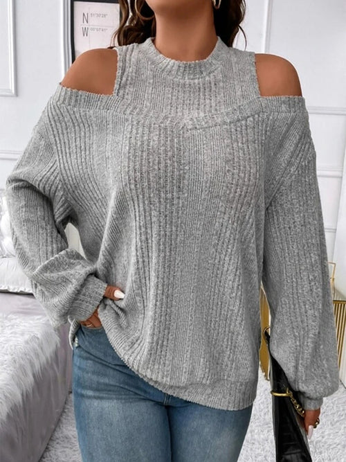 Stay Stylishly Warm with Cold Shoulder Sweater