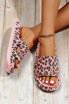 Pink Leopard Elegance Luxury Slip-On Slippers