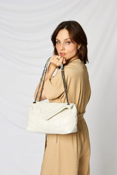 The Elegant Faux Leather Chain Handbag