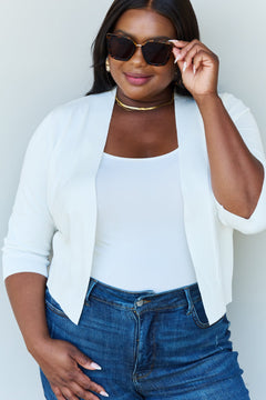 Stay Stylish with Doublju's Ivory Crop Cardigan!