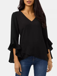 Ethereal Elegance Sheer Sleeved Blouse