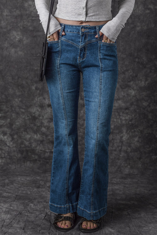 Get the Blue Flare Jeans Look Now!